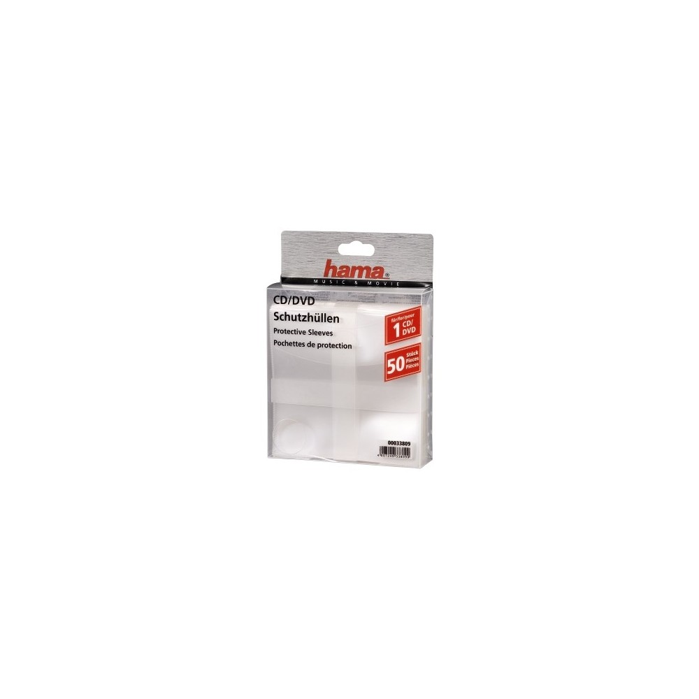 Hama CD/DVD Protective Sleeves 50 Discs Transparent Hama CD/DVD Protective Sleeves 50 Discs Transparent