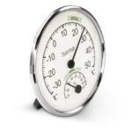 Hama Chios Indoor Thermometer, Analog, Round, Stainless Steel, Silver/White