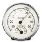 Hama Chios Indoor Thermometer, Analog, Round, Stainless Steel, Silver/White
