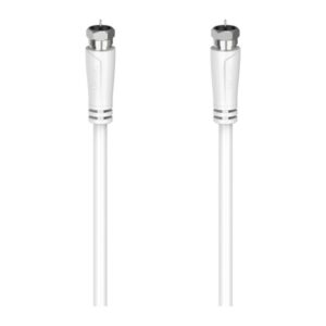 Hama Coaxial Cable 1.5m F-Male to F-Male, 90 dB Shielded, 75 Ohm, White