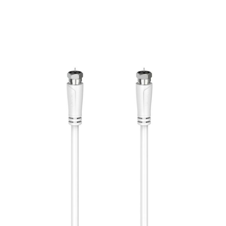 Hama Coaxial Cable 1.5m F-Male to F-Male, 90 dB Shielded, 75 Ohm, White
