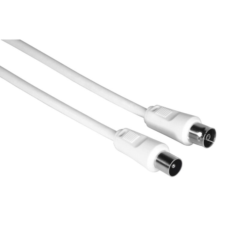 Hama Coaxial Cable 1.5m White, Male to Female, 75 dB Gain, 75 Ohm, Magnetically Shielded