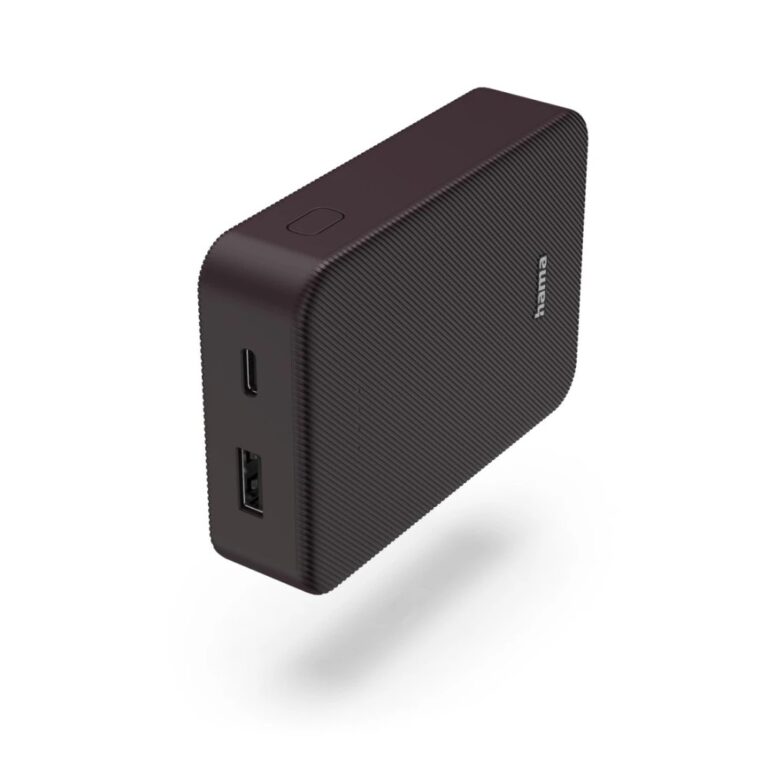 Hama Colour 10 Power Pack 10000 mAh LiPo USB-C USB-A LED Display Plum