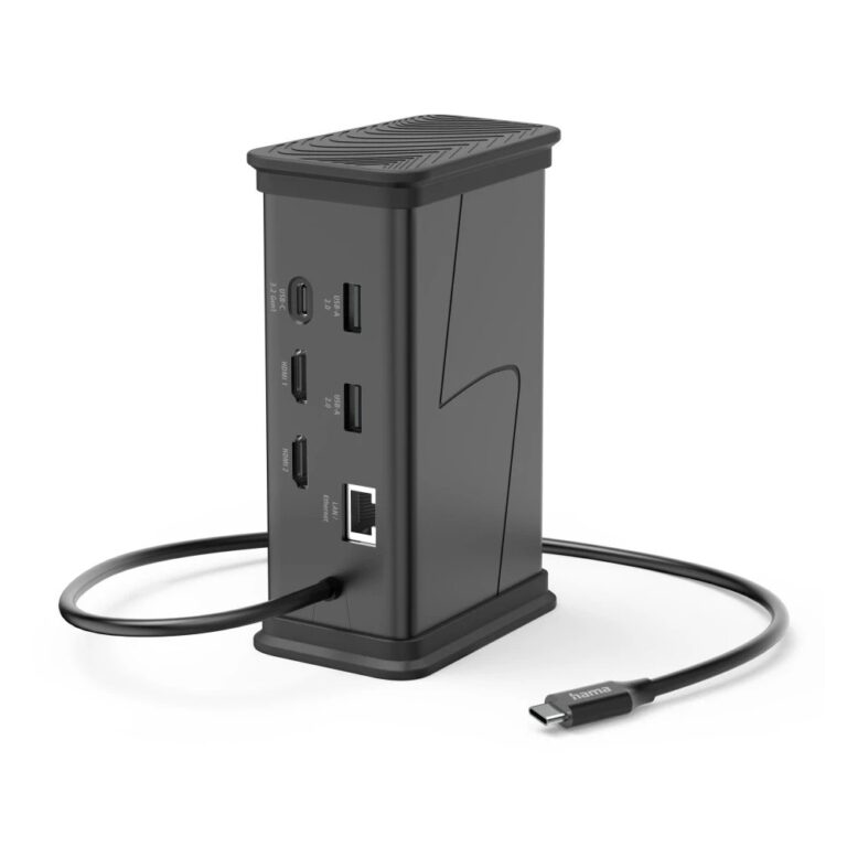 Hama Connect2Office Black USB-C Hub, 9-Port, 2x HDMI 4K 30Hz, 2x USB-C, 3x USB-A, LAN, 0.5m Cable
