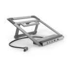 Hama Connect2Office Laptop Stand with 12-Port USB 3.2 Gen 2 Type-C Hub, Dual 4K HDMI, Gigabit Ethernet - Anthracite
