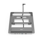 Hama Connect2Office Laptop Stand with 12-Port USB 3.2 Gen 2 Type-C Hub, Dual 4K HDMI, Gigabit Ethernet - Anthracite