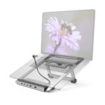Hama Connect2Office Laptop Stand with 12-Port USB 3.2 Gen 2 Type-C Hub, Dual 4K HDMI, Gigabit Ethernet - Anthracite