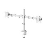 Hama Dual Monitor Mount, Height Adjustable Swivel/Tilt, 13"-35", 12kg per arm, White