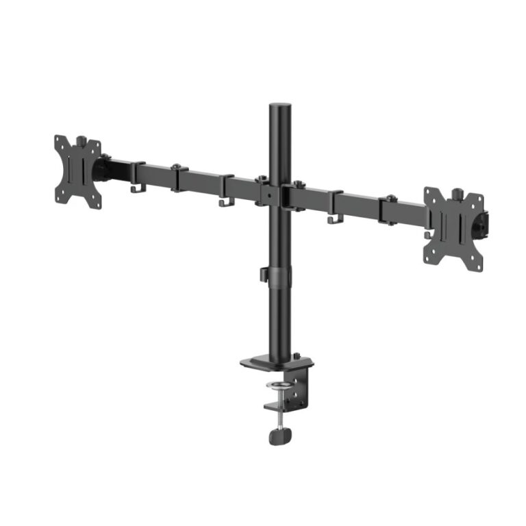 Hama Dual Monitor Mount, Height-Adjustable Swivel/Tilt, 13" - 35" Displays, 12kg Max, Black