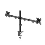 Hama Dual Monitor Mount, Height-Adjustable Swivel/Tilt, 13" - 35" Displays, 12kg Max, Black