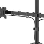 Hama Dual Monitor Mount, Height-Adjustable Swivel/Tilt, 13" - 35" Displays, 12kg Max, Black