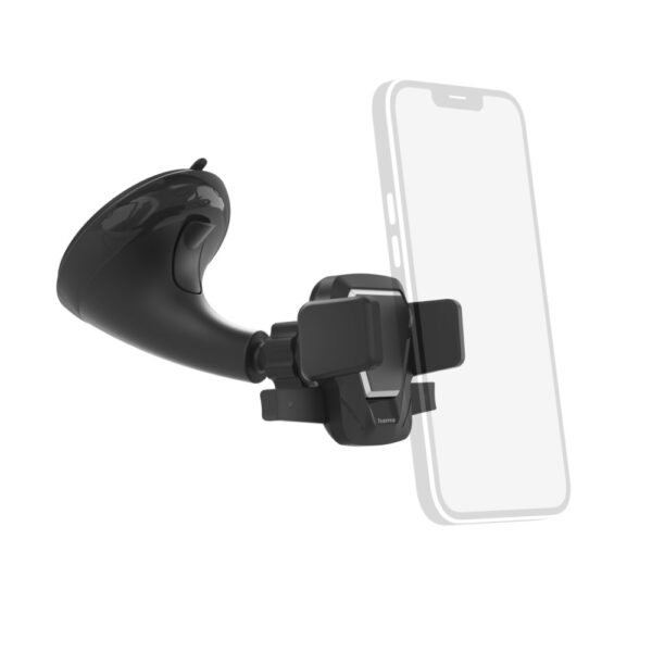 Hama Easy Snap Passive Holder, Car Mobile Phone Mount, 360° Rotation, 5.5-8.5cm Width, Black