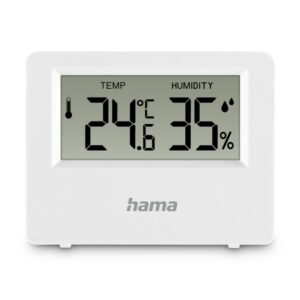 Hama Ebro Digital Indoor Thermometer & Hygrometer, White, -20 to 50 °C