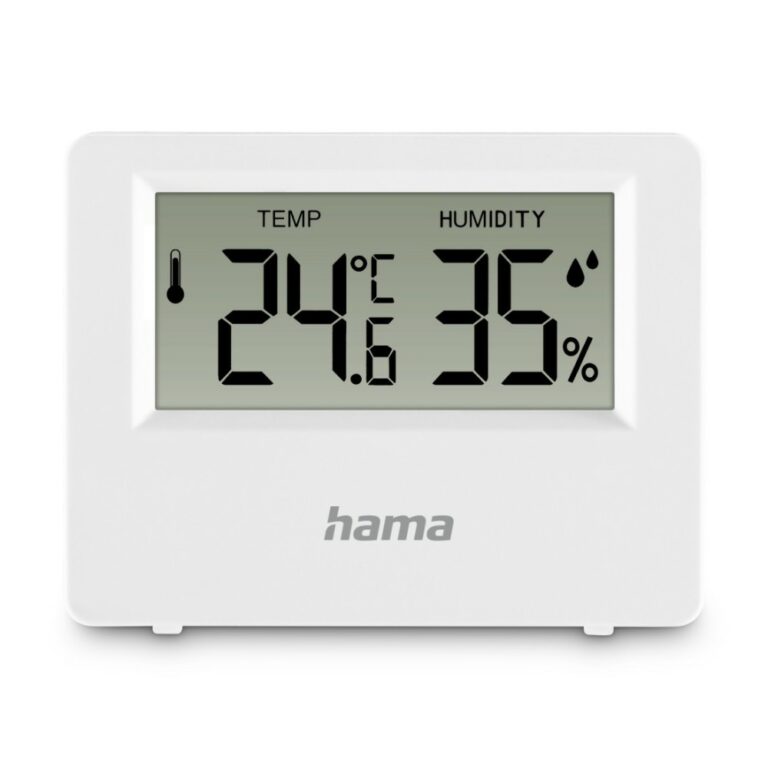 Hama Ebro Digital Indoor Thermometer & Hygrometer, White, -20 to 50 °C