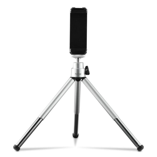 Hama Fancy 2in1 Mini Tripod for Phone & Camera, 16cm, 0.3kg Load, Silver