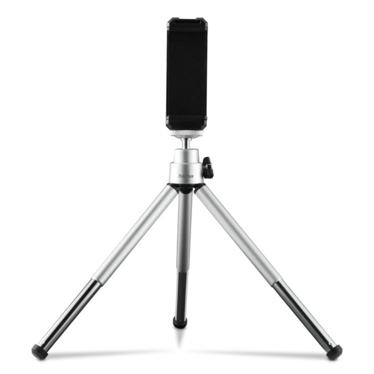 Hama Fancy 2in1 Mini Tripod for Phone & Camera, 16cm, 0.3kg Load, Silver