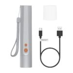 Hama FL350-C Hand Flashlight LED 350lm 100m Beam 4 Modes Aluminium USB Rechargeable Silver