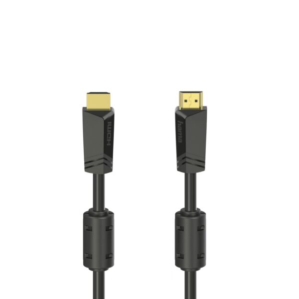 Hama High-Speed HDMI Cable, 10m, Male to Male, 4K, Ethernet, Gold-Plated, Black