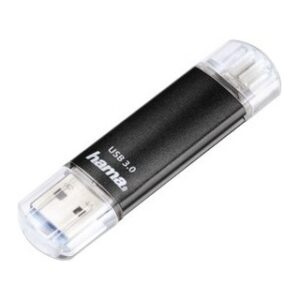 Hama Laeta Twin USB Flash Drive 128GB, USB 3.2 Gen 1, USB-A / Micro-USB, Black
