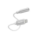 Hama Lightning to 3.5mm Audio Cable, Male to Female, Fabric Jacket, White