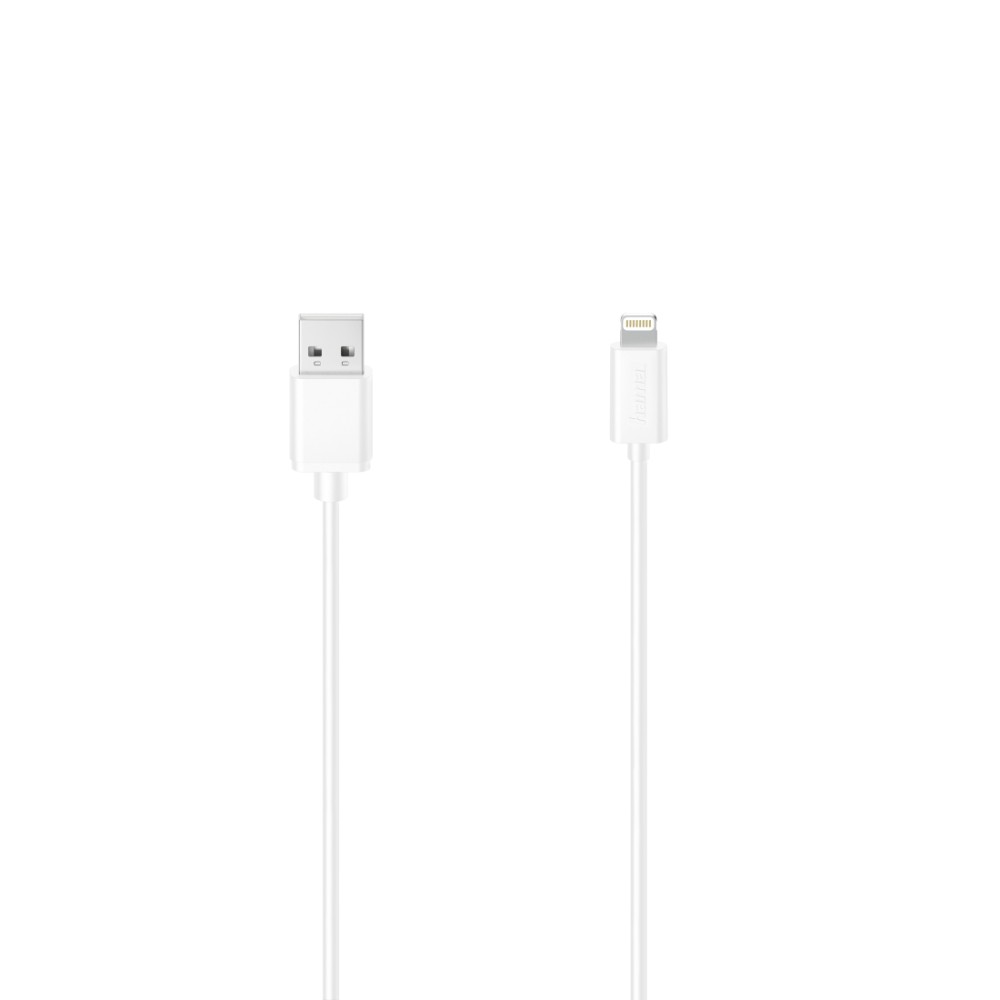 Hama Lightning to USB-A Cable for iPhone/iPad, 1.5m, USB 2.0, White Hama Lightning to USB-A Cable for iPhone/iPad, 1.5m, USB 2.0, White