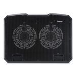 Hama Metal Laptop Cooling Pad with 2x 12.5cm Fans, Blue LED Illumination & USB, Black