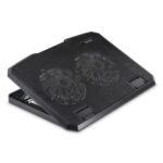 Hama Metal Laptop Cooling Pad with 2x 12.5cm Fans, Blue LED Illumination & USB, Black