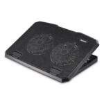 Hama Metal Laptop Cooling Pad with 2x 12.5cm Fans, Blue LED Illumination & USB, Black
