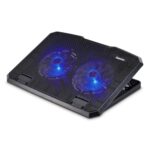 Hama Metal Laptop Cooling Pad with 2x 12.5cm Fans, Blue LED Illumination & USB, Black
