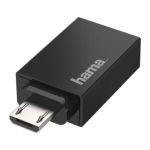 Hama Micro-USB Male to USB Type-A Female OTG Adapter Cable, 0.48 Gbit/s, Black