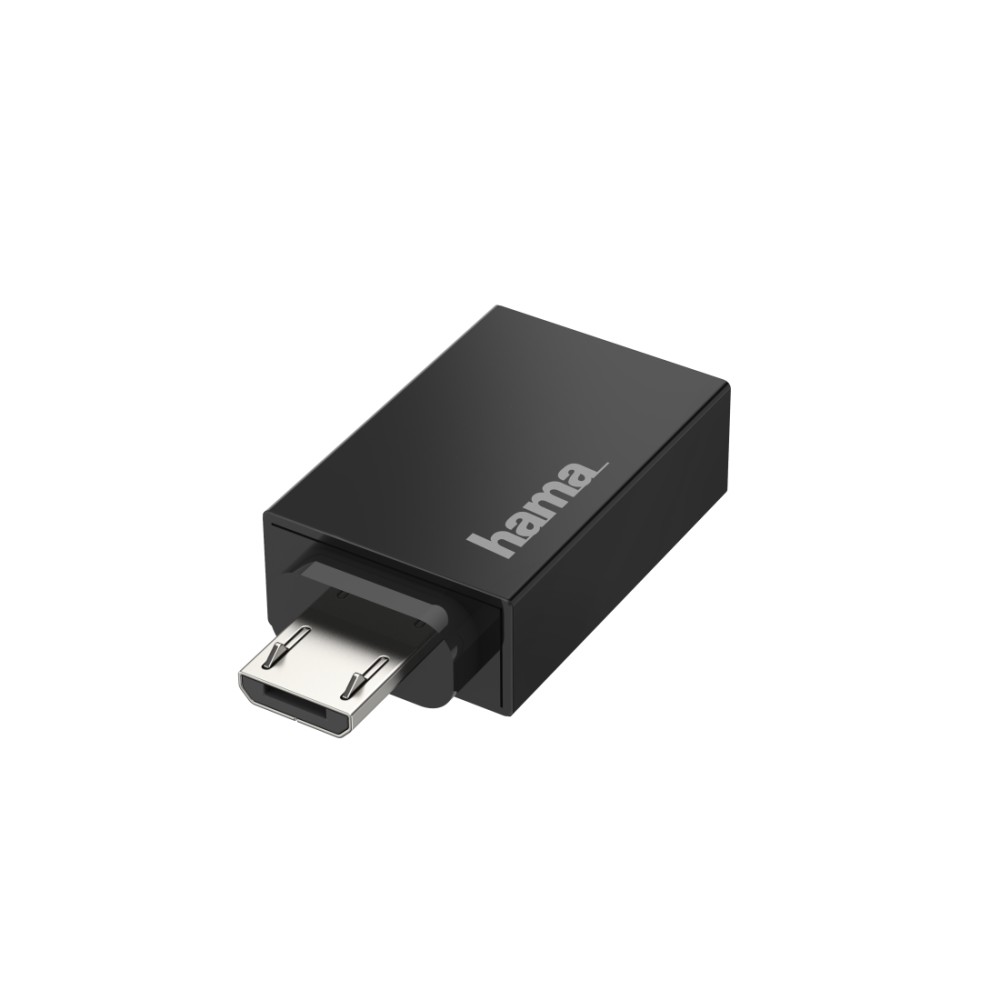 Hama Micro-USB Male to USB Type-A Female OTG Adapter Cable, 0.48 Gbit/s, Black Hama Micro-USB Male to USB Type-A Female OTG Adapter Cable, 0.48 Gbit/s, Black