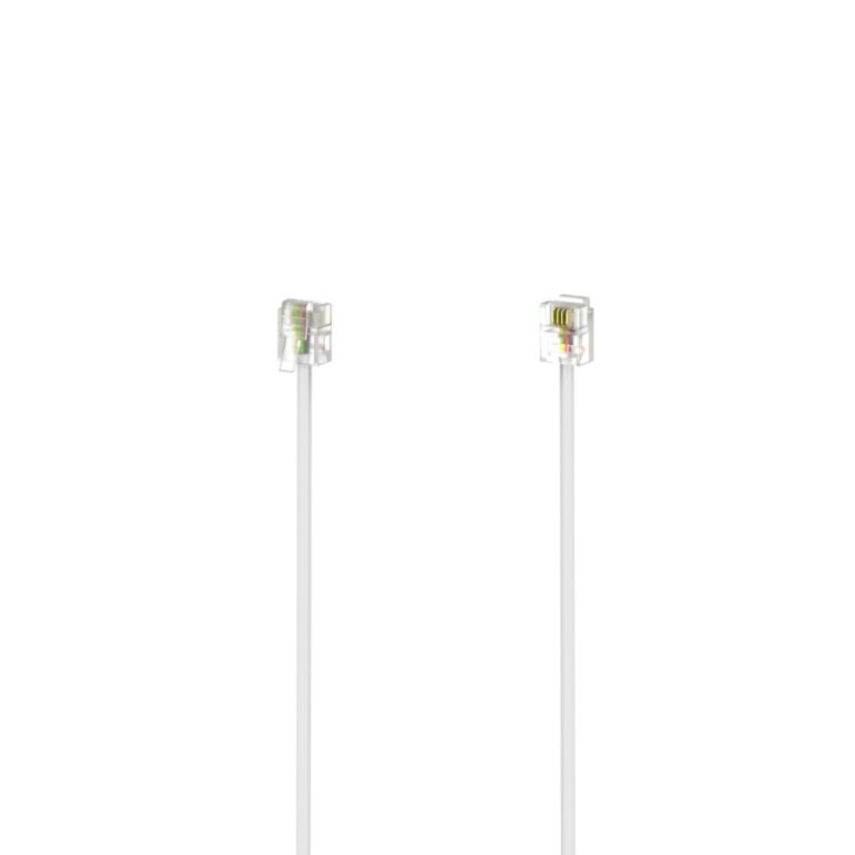 Hama Modular Cable, 6p4c Plug to 6p4c Plug, Gold-Plated Contacts, 3m, White