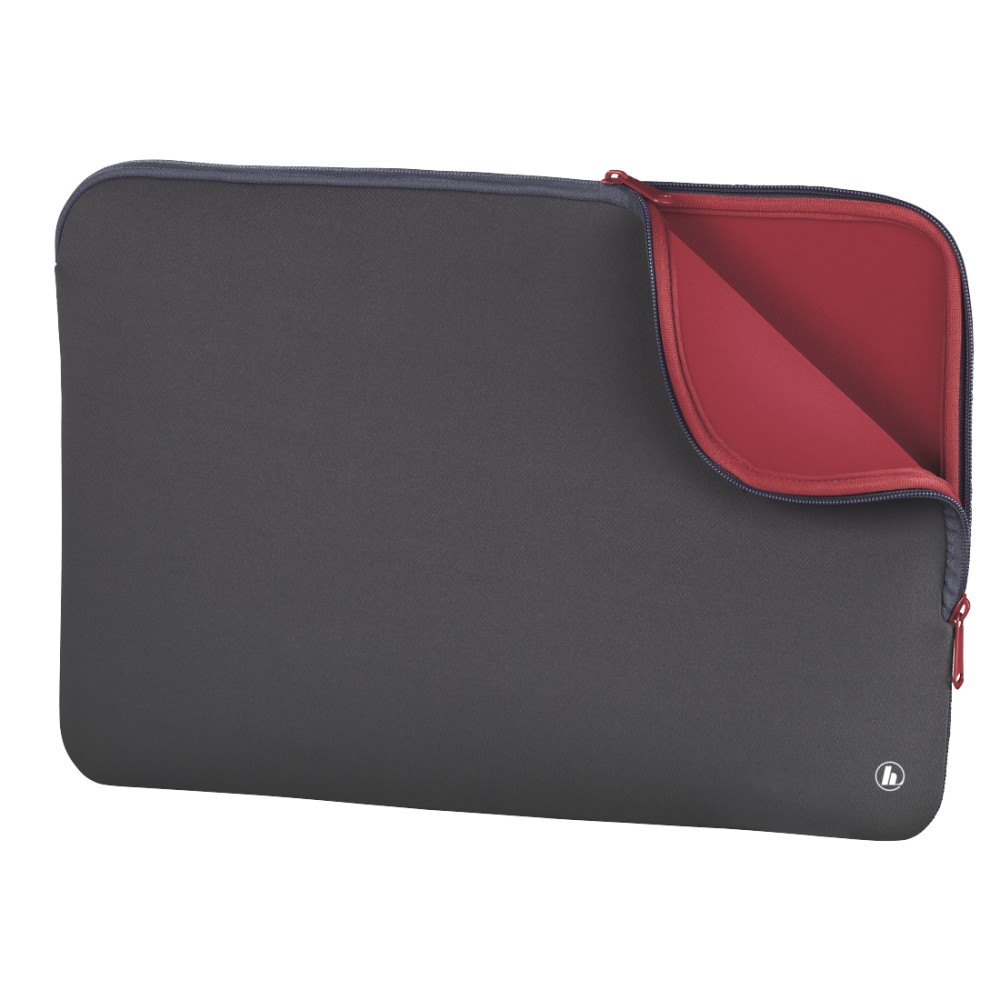 Hama Neoprene 15.6" Laptop Sleeve Case Grey Red Dirt & Scratch Resistant Hama Neoprene 15.6" Laptop Sleeve Case Grey Red Dirt & Scratch Resistant