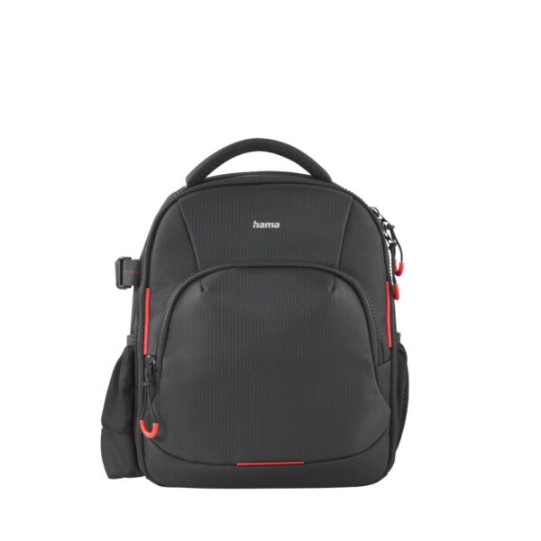 Hama Ohio Backpack for Camera Gear & Tablet PC, Dust Resistant, Black/Red