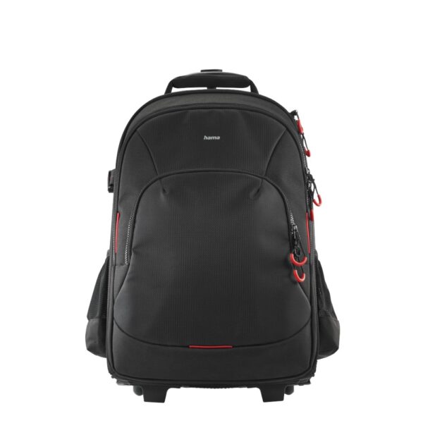 Hama Ohio Trolley Case with Notebook & Tablet Compartment, Dust Resistant, Rain Cover - Black/Red