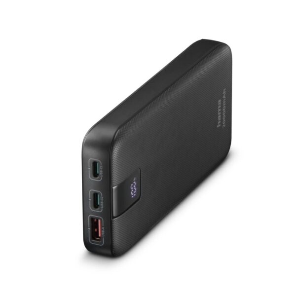 Hama PD 20 20000 mAh Power Bank, Quick Charge 3.0, 2x USB-C, USB-A, Anthracite