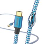 Hama Reflective USB 2.0 Male USB-A to Male USB-C Cable 1.5m, 480 Mbit/s, Blue