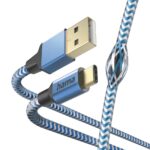Hama Reflective USB 2.0 Male USB-A to Male USB-C Cable 1.5m, 480 Mbit/s, Blue