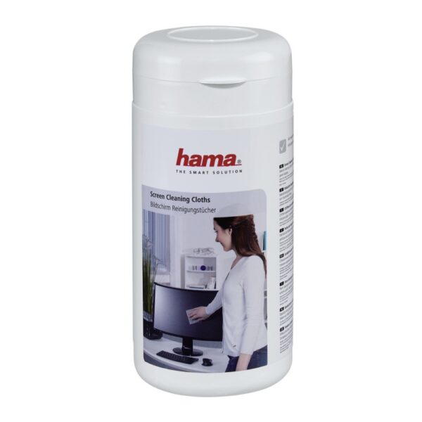 Hama Screen Cleaning Cloths, 100 pcs, White, for Monitors, Tablets, Smartphones