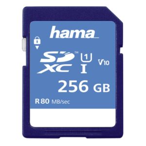 Hama SDXC 256GB Class 10 UHS-I Memory Card, Blue