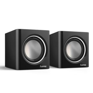 Hama Sonic Mobil 185 2.0 Wired PC Speakers 3W RMS, USB Type-A, 3.5mm, Black & Silver