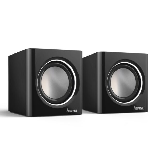 Hama Sonic Mobil 185 2.0 Wired PC Speakers 3W RMS, USB Type-A, 3.5mm, Black & Silver