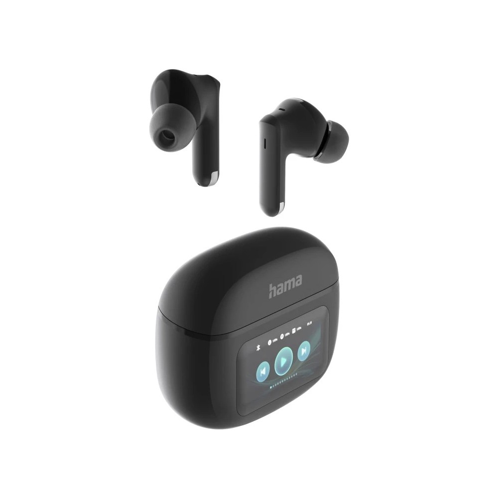 Hama Spirit Touch Bluetooth 5.4 TWS In-Ear Headphones with ANC, Display, Built-in Mic, Black Hama Spirit Touch Bluetooth 5.4 TWS In-Ear Headphones with ANC, Display, Built-in Mic, Black