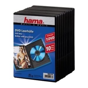 Hama Standard Black Polypropylene Jewel Case for 1 CD, 10 Pack