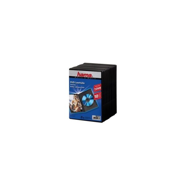 Hama Standard Black Polypropylene Jewel Case for 1 CD, 10 Pack