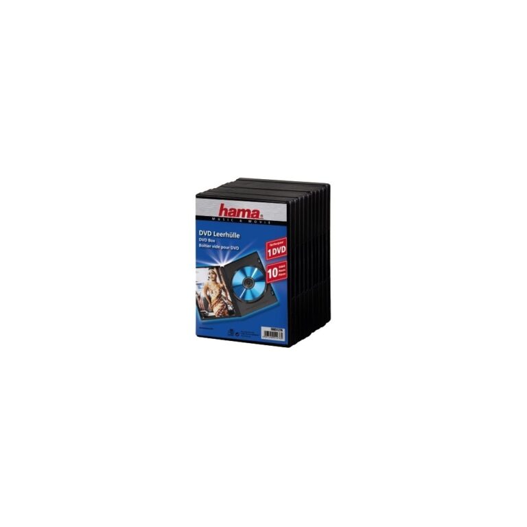 Hama Standard Black Polypropylene Jewel Case for 1 CD, 10 Pack