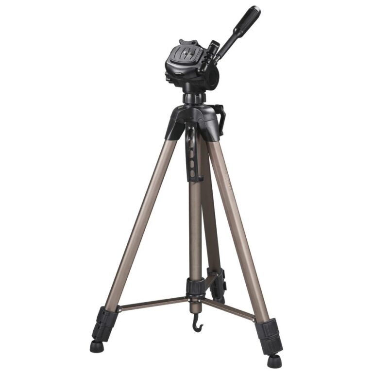 Hama Star 63 Aluminium Tripod with 3D Tilt Head and Quick Release Plate, 160 cm, Champagne