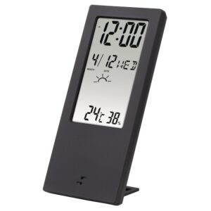 Hama TH-140 Digital Transparent Display Weather Station - Indoor Thermometer, Hygrometer, Clock, Black