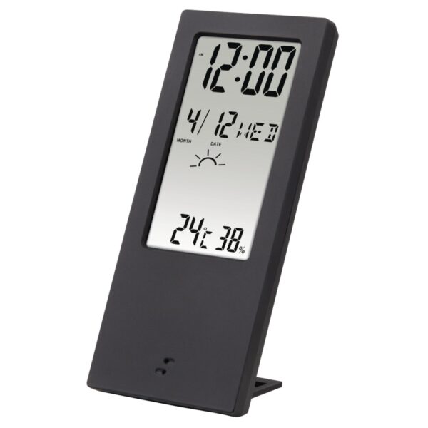 Hama TH-140 Digital Transparent Display Weather Station - Indoor Thermometer, Hygrometer, Clock, Black