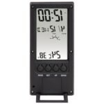 Hama TH-140 Digital Transparent Display Weather Station - Indoor Thermometer, Hygrometer, Clock, Black